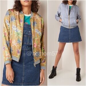 Scotch & Soda Tropical Palm Tree Reversible Satin Bomber Jacket